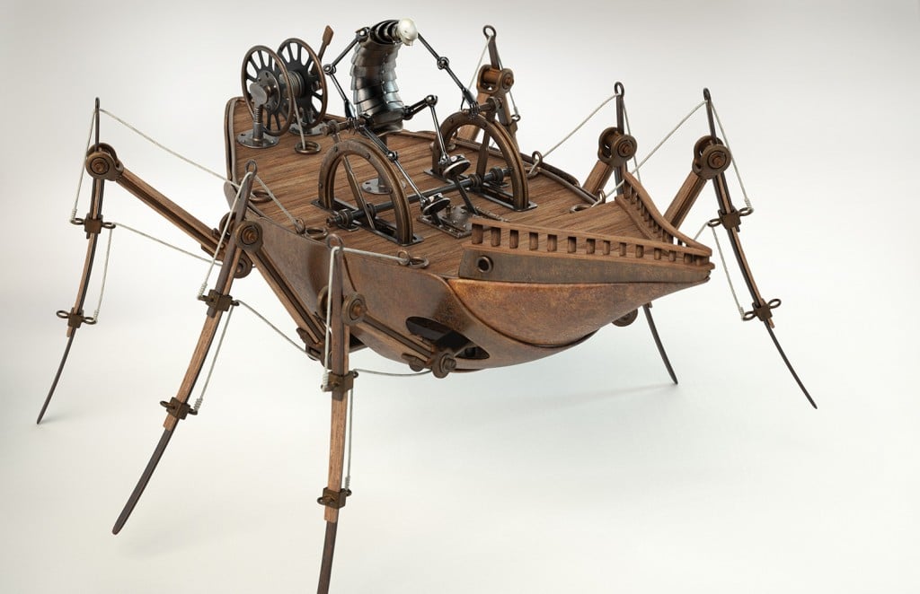 Walking Ship sculpture by Greg Brotherton