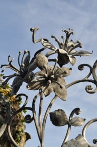 Forged metal flowers by David Freedman
