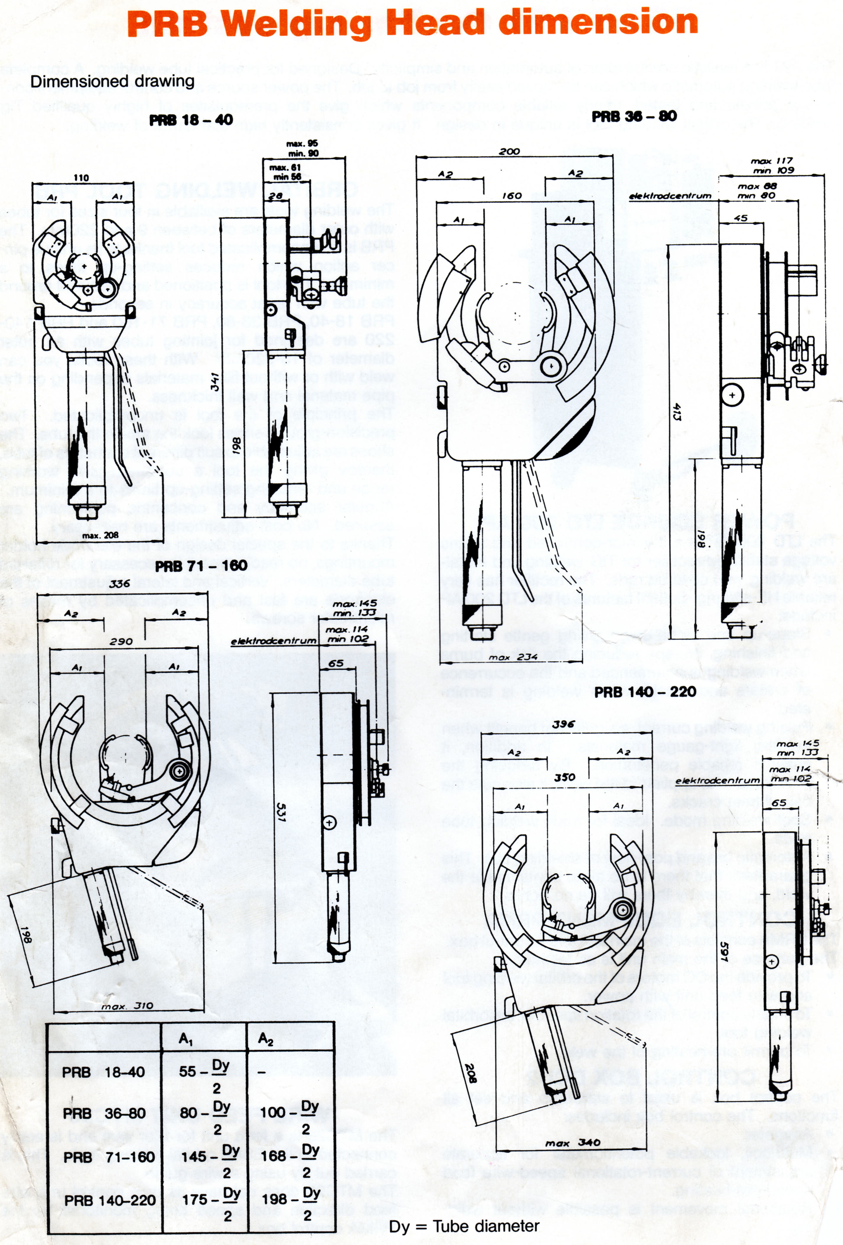 ESAB Orbital Welding Heads, Model 3680 ,1840 and 71160mm with ESAB