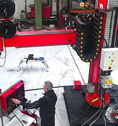 Lincoln Column & Boom Sub-Arc Welder Dual Head with Twinarc 