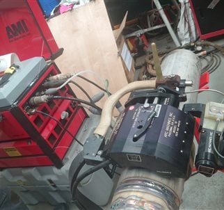 AMI M15 with AMI 227 Orbital Water Cooled Power Source