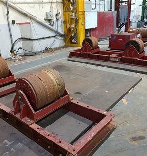 A&N 100,000 kg tank welding rotators with additional idlers