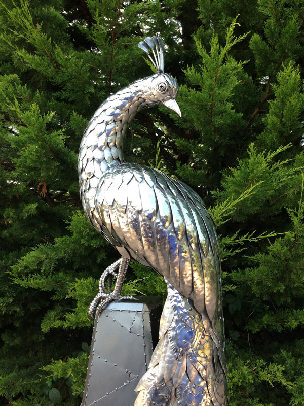 Peacock sculpture by Michael Turner