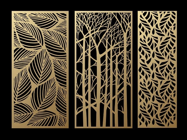 Plasma cut foliage metal panel