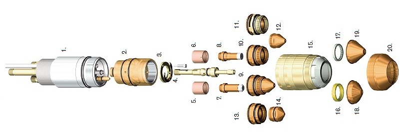 Plasma cutting consumables