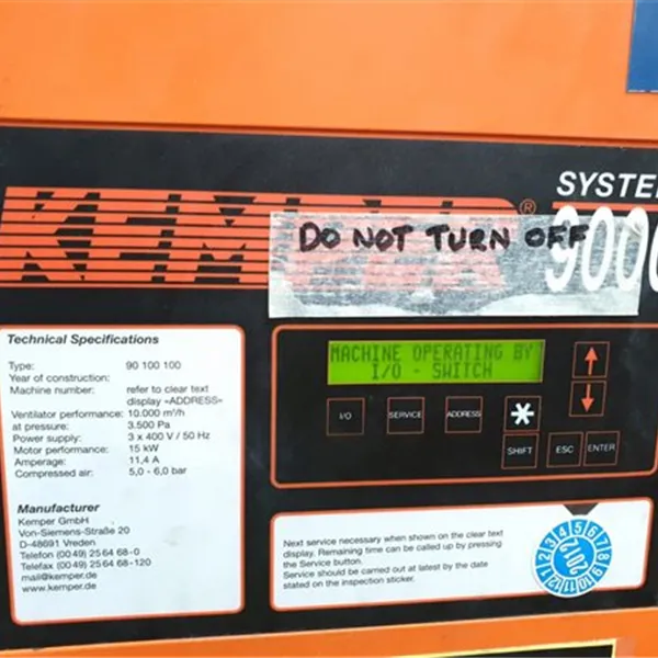 Kemper 9000 Fume Extraction System
