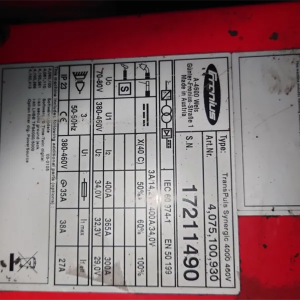 Fronius TPS P/S only. Fronius Remote RCU also Available 