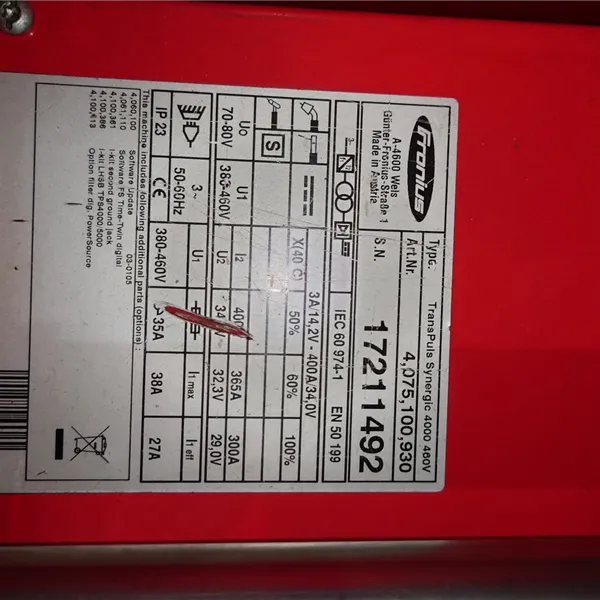 Fronius TPS P/S only. Fronius Remote RCU also Available 