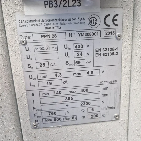 CEA PPN-28 Projection Spot, Resistance and Projection Welding