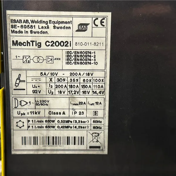 ESAB C2002i Orbital Special Offer from £8,000 GBP inc 1 Weld Head 