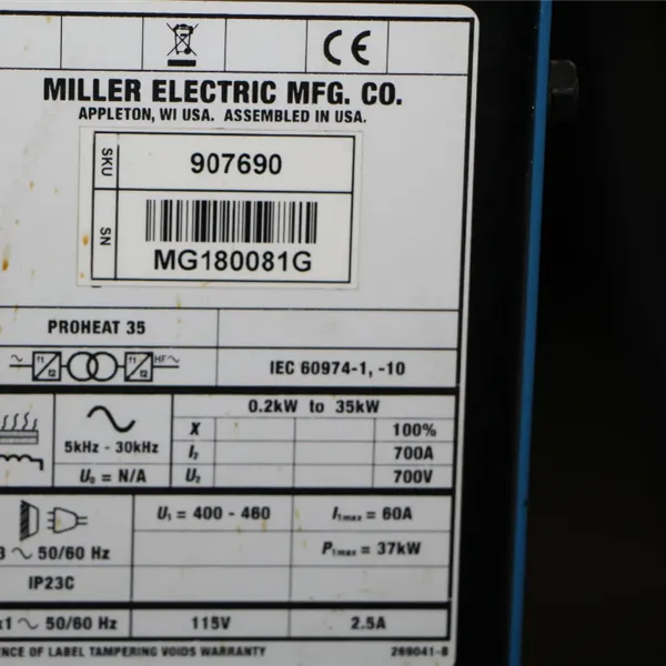 As New Miller ProHeat 35 with Rolling Inductor System, 400-460V, CE