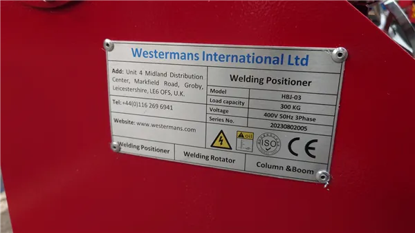 300kg Welding Positioner 210mm Centre Thru Hole, New West