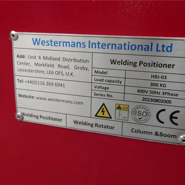 300kg Welding Positioner 210mm Centre Thru Hole, New West