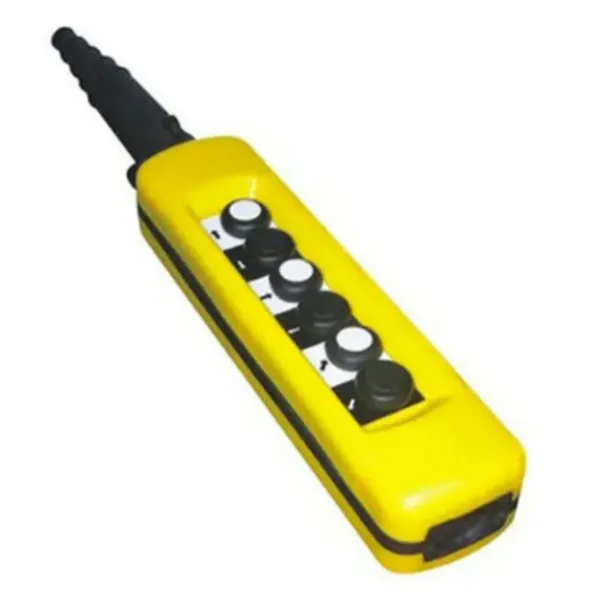 Telemecanique yellow pendant 6 way with optional variable speed pot