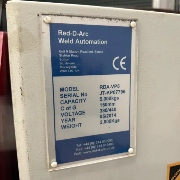 Red-D-Arc Welding Automation RDA-VP5 5000kg Welding Positioner