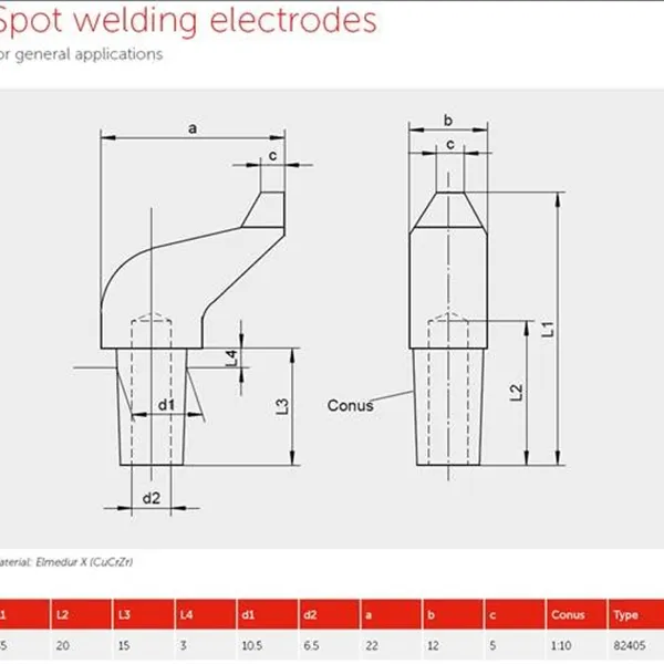 Spot Welding Electrodes - Specials To Order Only