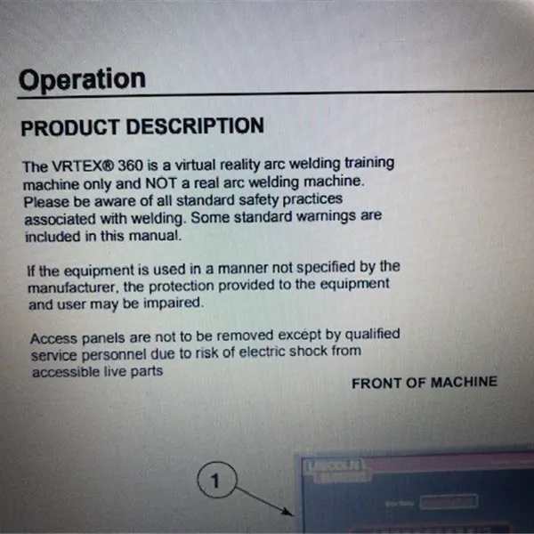 Lincoln Vrtex ArcVirtual Welding Trainer