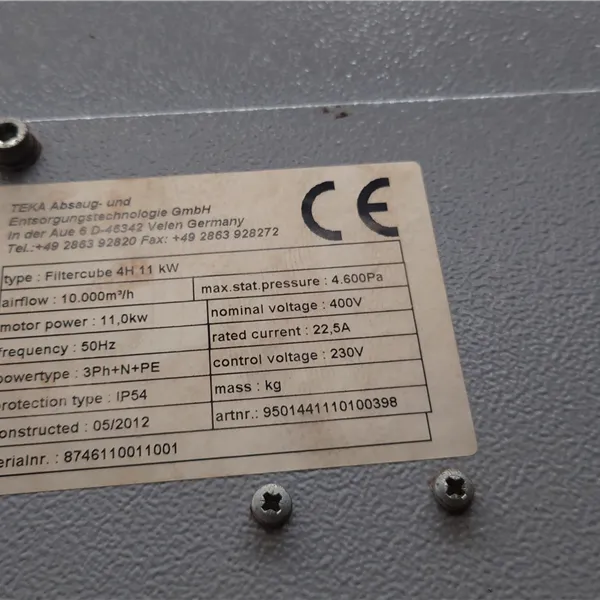 FilterCube / ProtectoCube Teka 4H 11KW Unit Plasma Laser and Welding