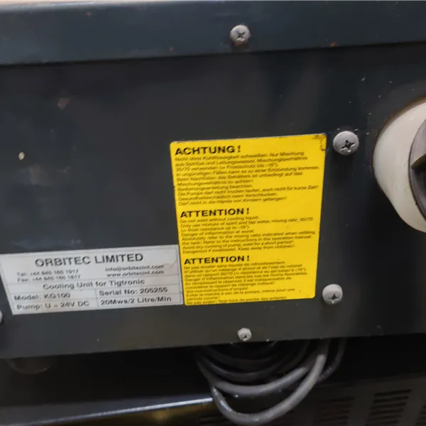 Orbitec water cooling units KG100 Orbital welding