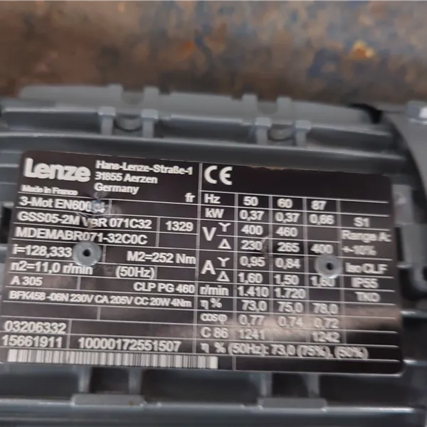 LENZE Motor and gear box replacement for column and boom