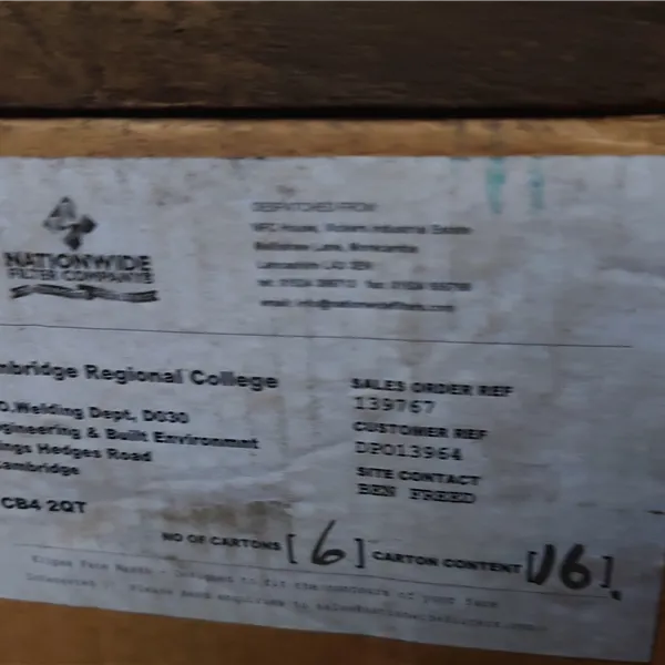 Fume extraction filters BCRC /5/F8 National filter company