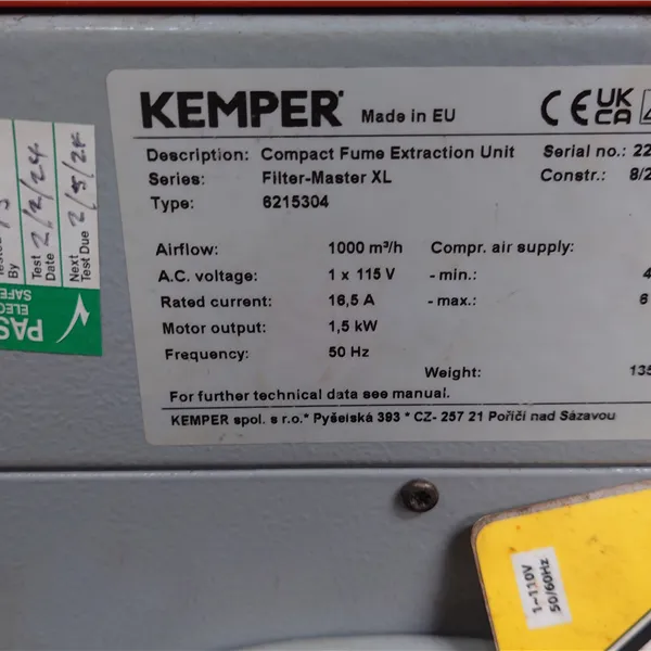 Kemper Filtermaster XL, 4m Arm Fume Extractor