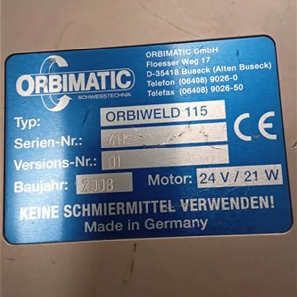 Orbitalum Closed Weld Heads ORBIWELD OW19. 38S. 76S. 115.115S