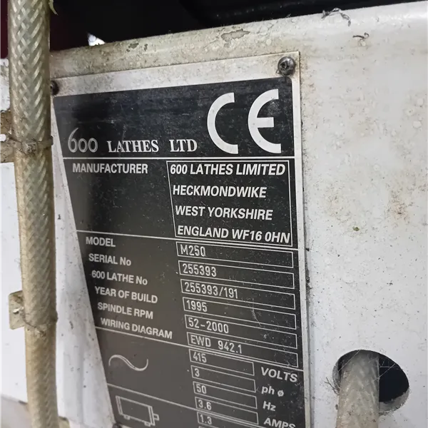 Harrison M250 Lathe with chuck