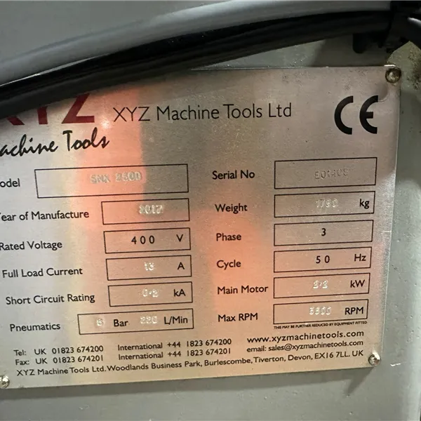 XYZ SMX 2500 ProtoTRAK 3 Axis CNC Milling Machine