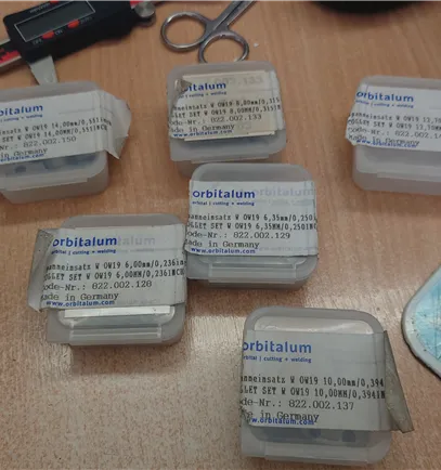 Orbitalum OW19 collets 14mm, 8mm,10mm,6.35mm and 6mm 