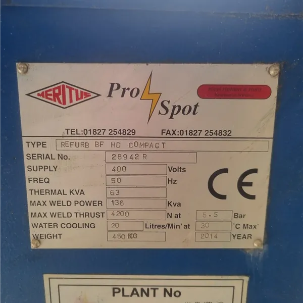 ProSpot British Federal HD Compact Refurb, 63kva Spot Welder