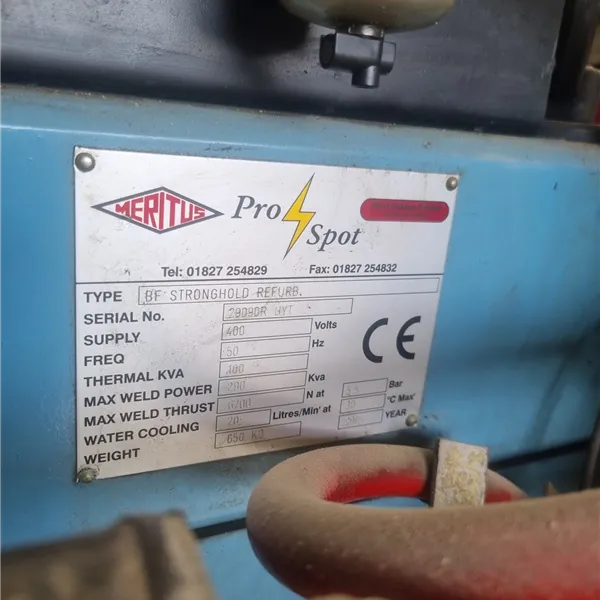 ProSpot British Federal Stronghold Refurb, 100kva Spot Welder