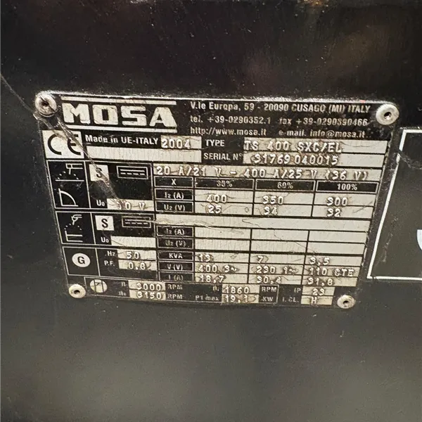 Mosa TS 400 SXC/EL Diesel Welder Generator 