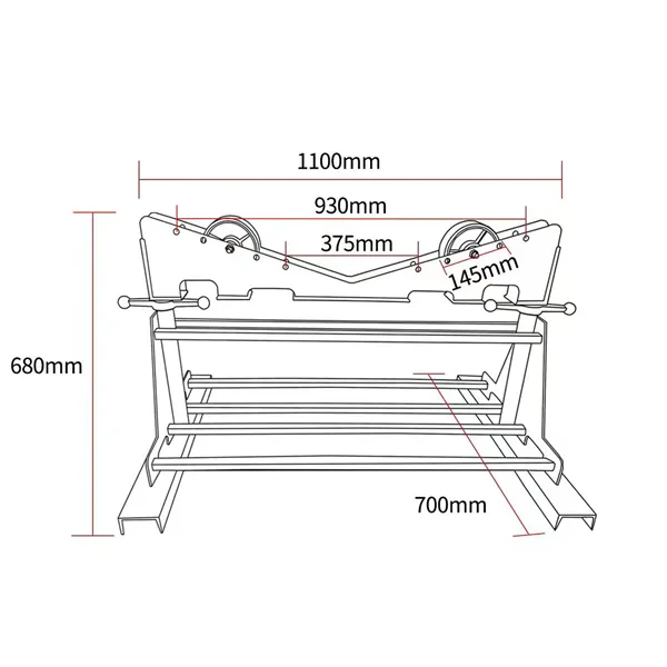New West 5,000kg  Pipe Roller Stand, 100-1550mm Working Range