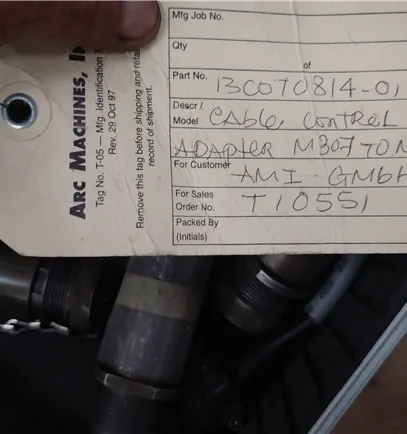 AMI 307 Control Cheater Cable to 9 series weld head