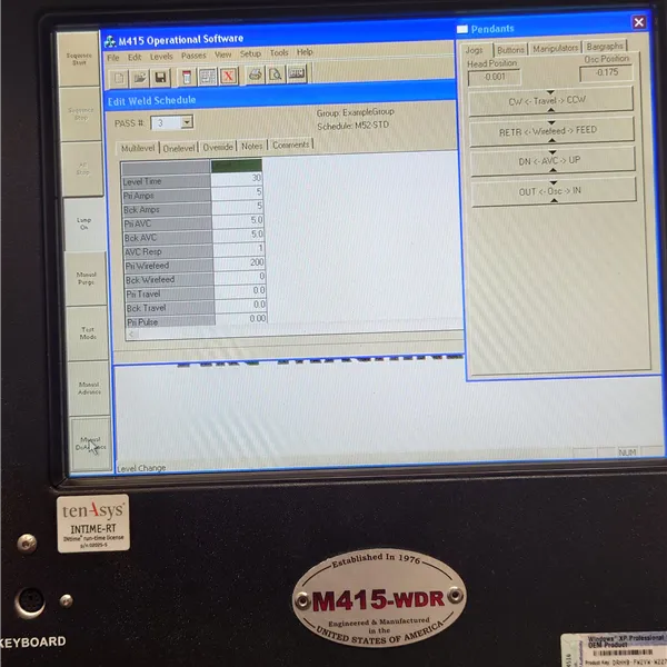 AMI 415 WDR Orbital Welding Power Source with weld head options