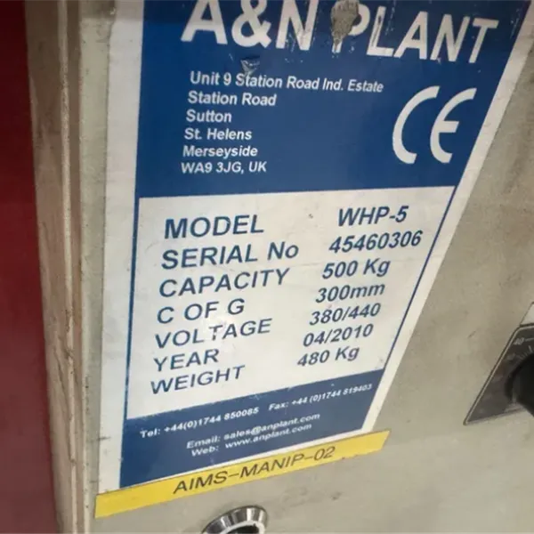 A & N WHP 5. 500kg Welding Positioner