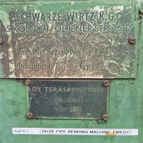 Schwarze Wirtz WE60 Tube Bending Machine