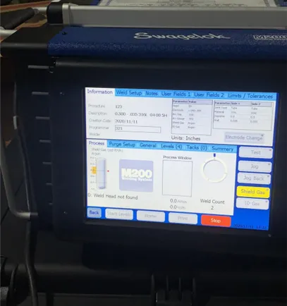 Swagelok M200 with 5 ser head and fixture hire only 