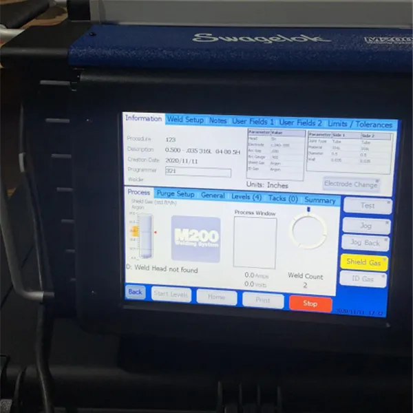 Swagelok M200 with 5 ser head and fixture hire only 