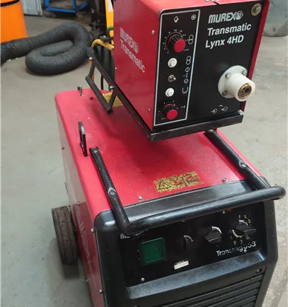 Murex Transmig 354 MIG welder with separate 4 Roll Wire Feed