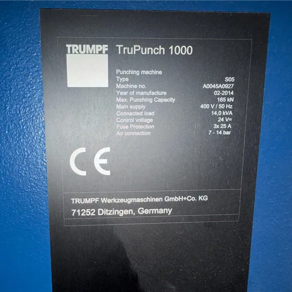 Trumpf TruPunch 1000 S05 Punching Machine