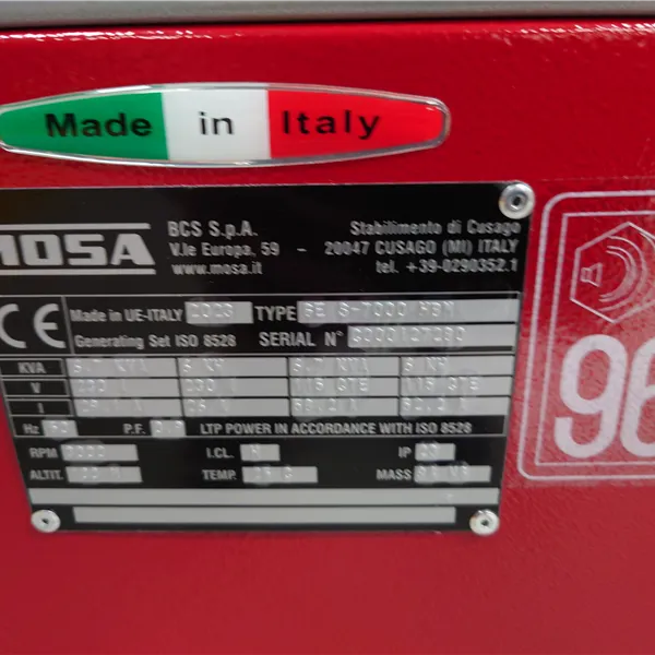 Mosa GE S-7000 HBM Petrol Generator 230/110V Honda engine