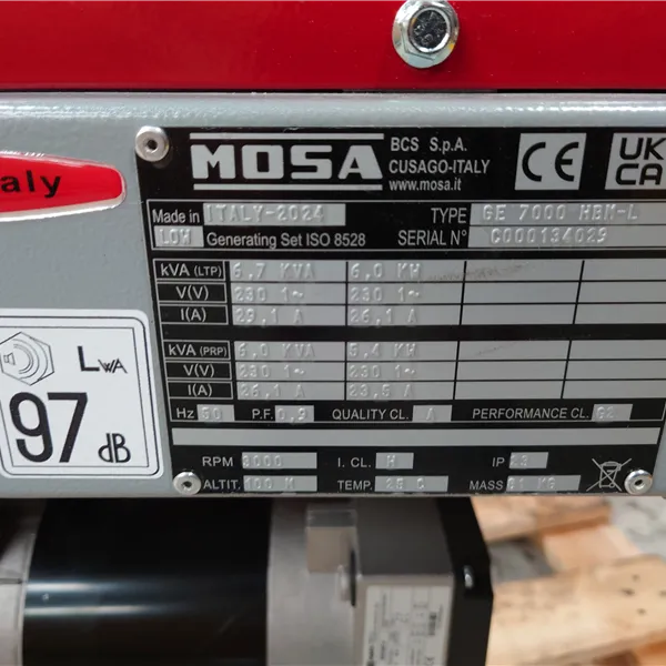 Mosa GE 7000 HBM-L AVR Generator with Honda Engine