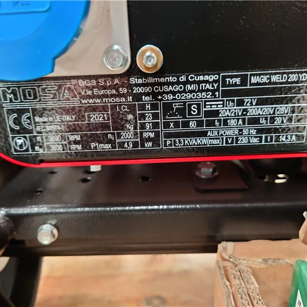 Mosa Magic Weld 200 YDE Diesel Welder Generator