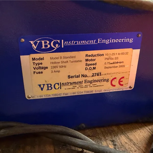 VBC B3 Welding positioner with foot control hollow shaft